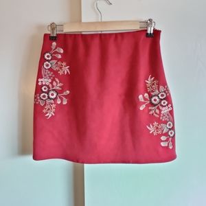 Mi Ami Floral Embroidery Mini Skirt